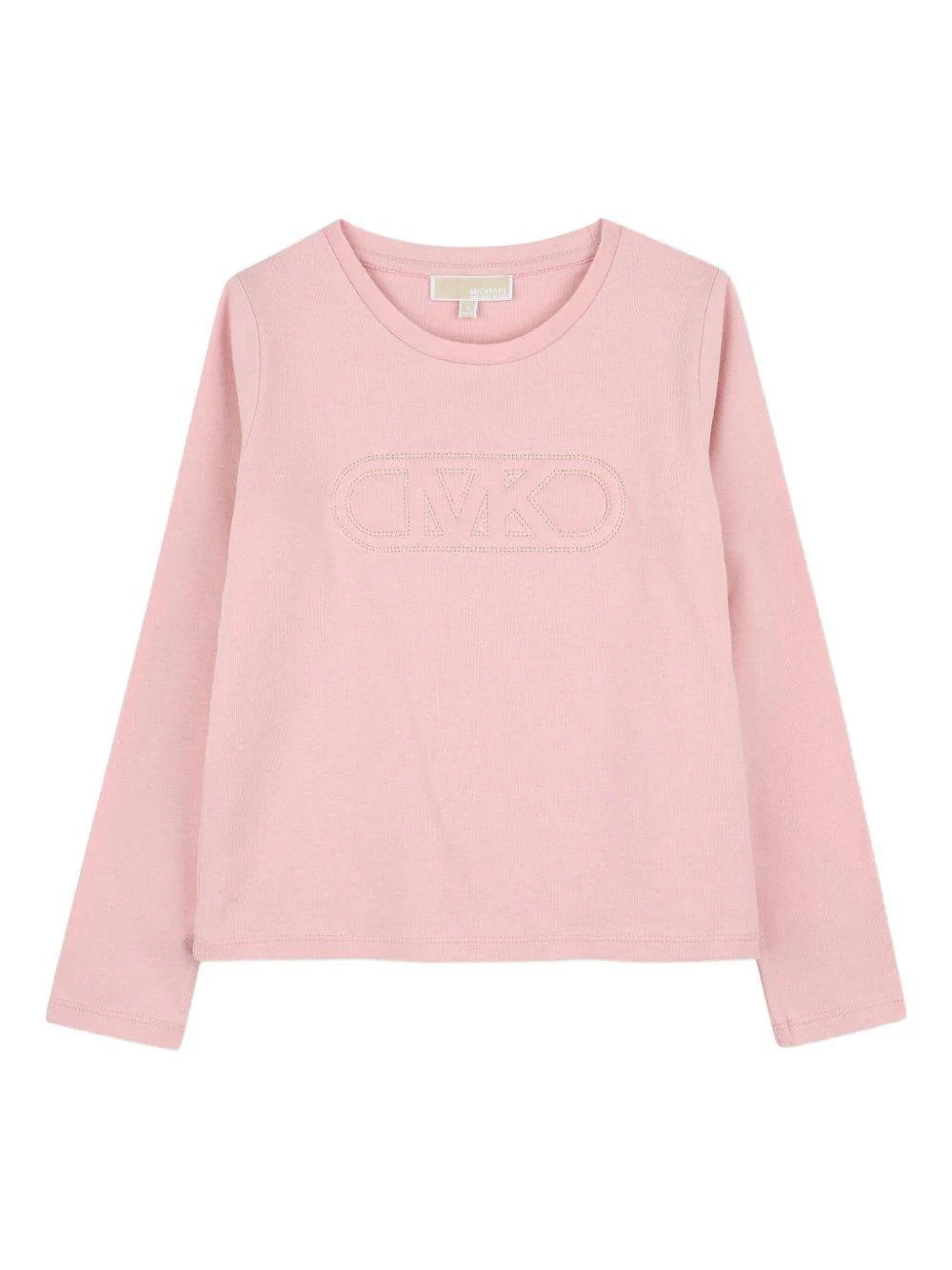 T-shirt per bambina Michael Kors Kids rosa con ricamo logo