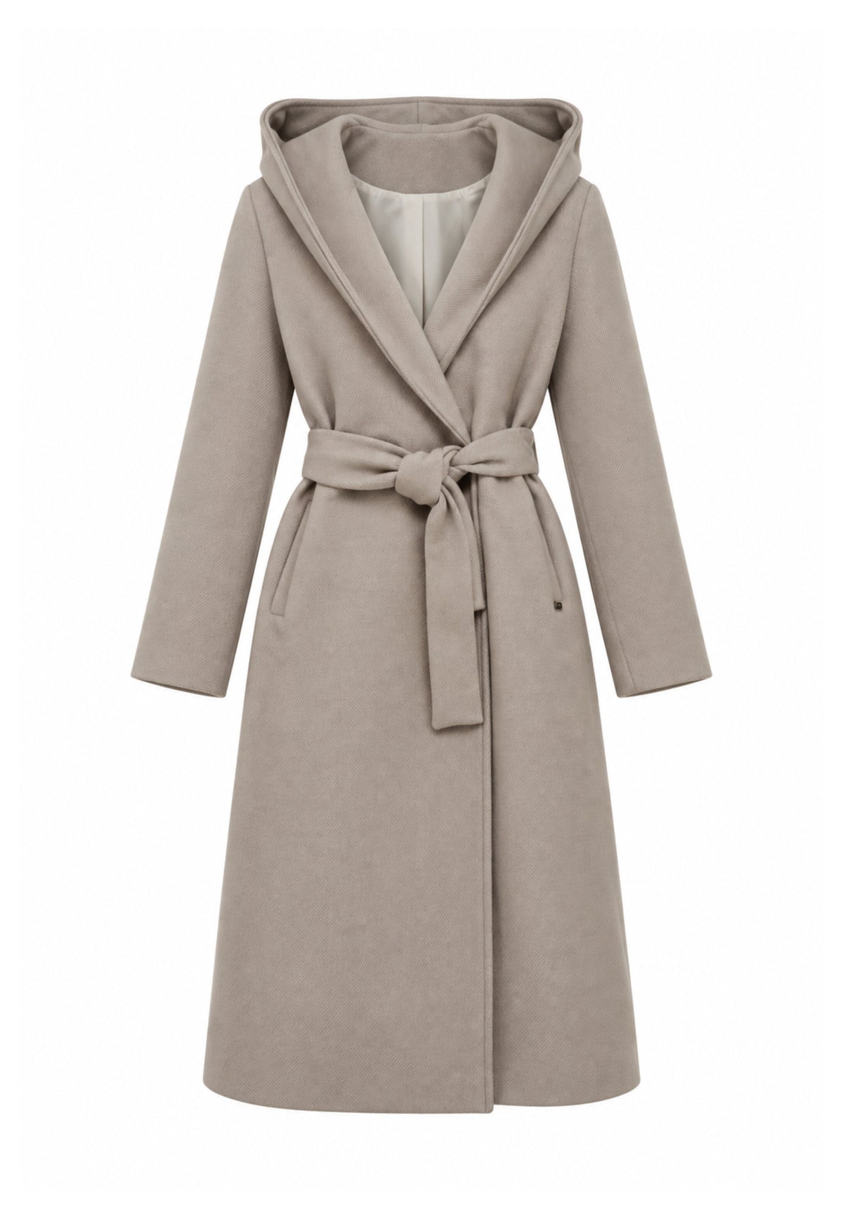 Kocca cappotto beige lungo con cappuccio e cintura Bambine e ragazze chatal.beige_