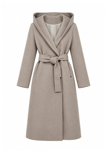 Kocca cappotto beige lungo con cappuccio e cintura Bambine e ragazze chatal.beige_