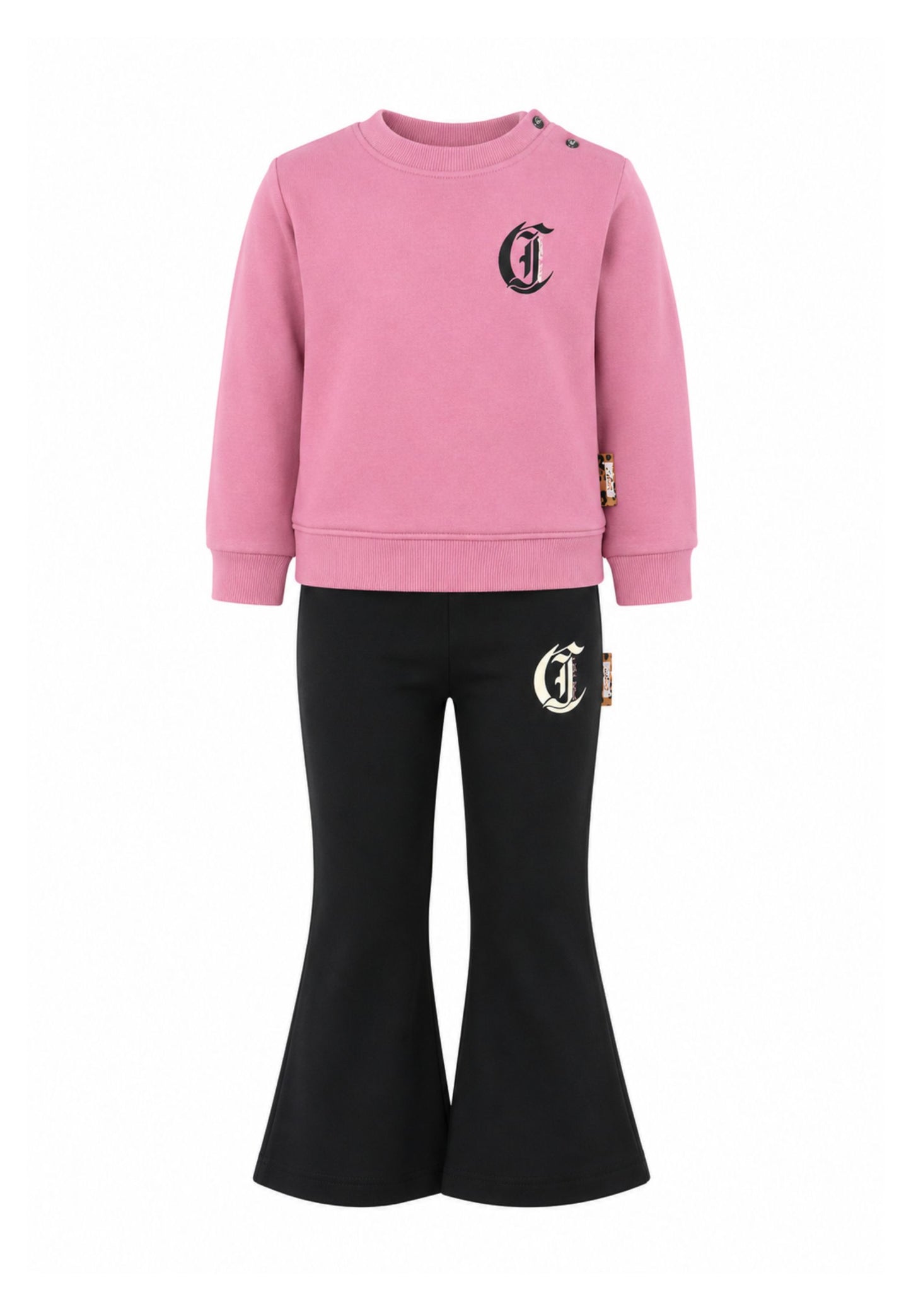 JUST CAVALLI completo rosa con felpa e leggings a zampa Bambine e ragazze jia26089cf.rosa_