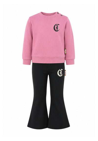 JUST CAVALLI completo rosa con felpa e leggings a zampa Bambine e ragazze jia26089cf.rosa_