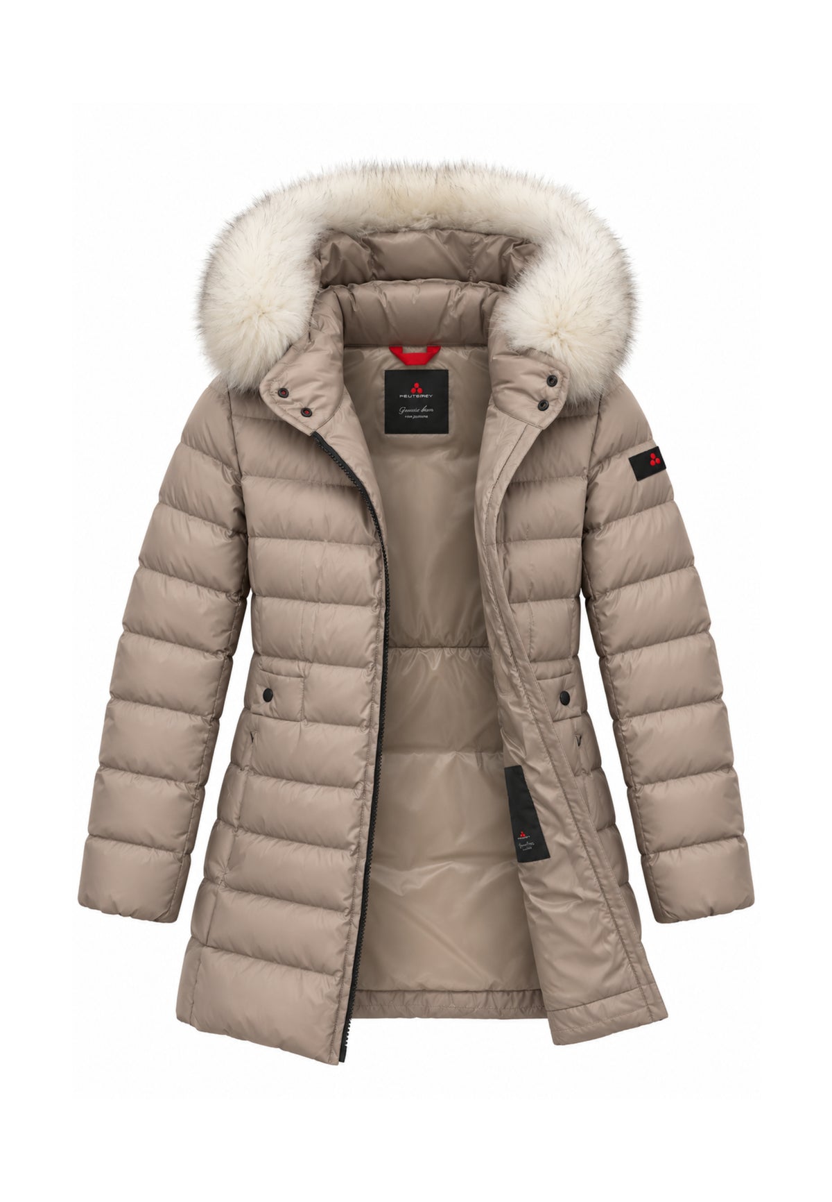 Peuterey GIUBBOTTO BEIGE LUNGO TRAPUNTATO CON DETTAGLIO PELLICCIA Bambine e ragazze SERIOLA MQN 05 FOX FUR KID.BEIGE_