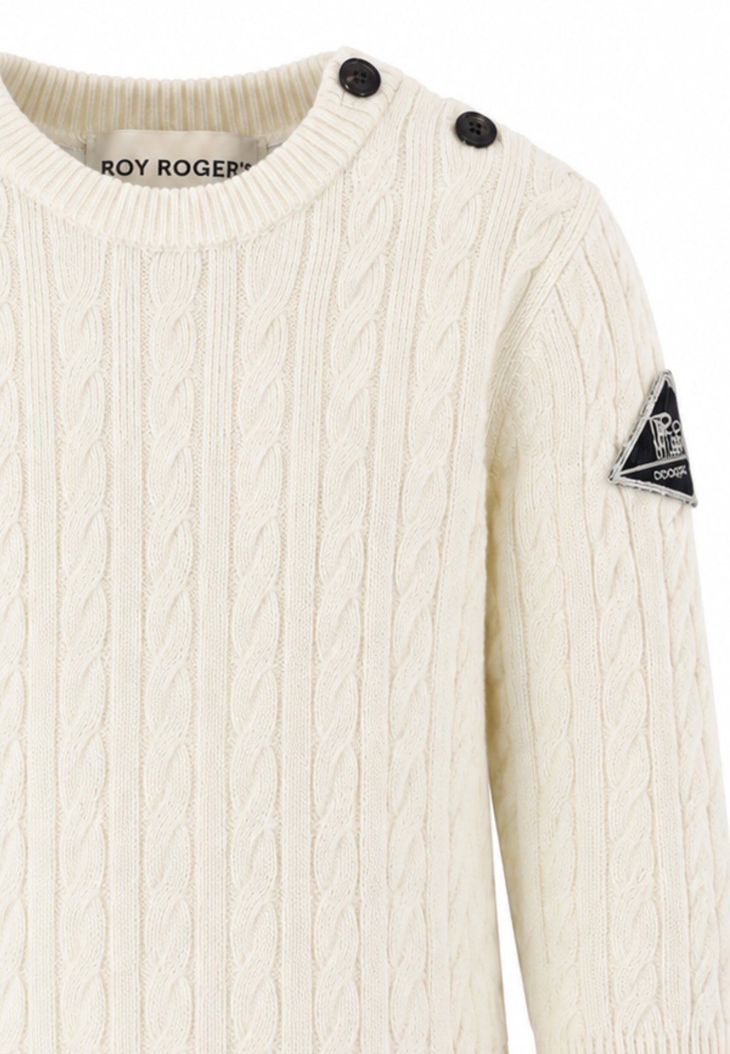 Roy Roger's maglia panna a treccia con bottoncini Bambini e ragazzi rh051/00.panna_