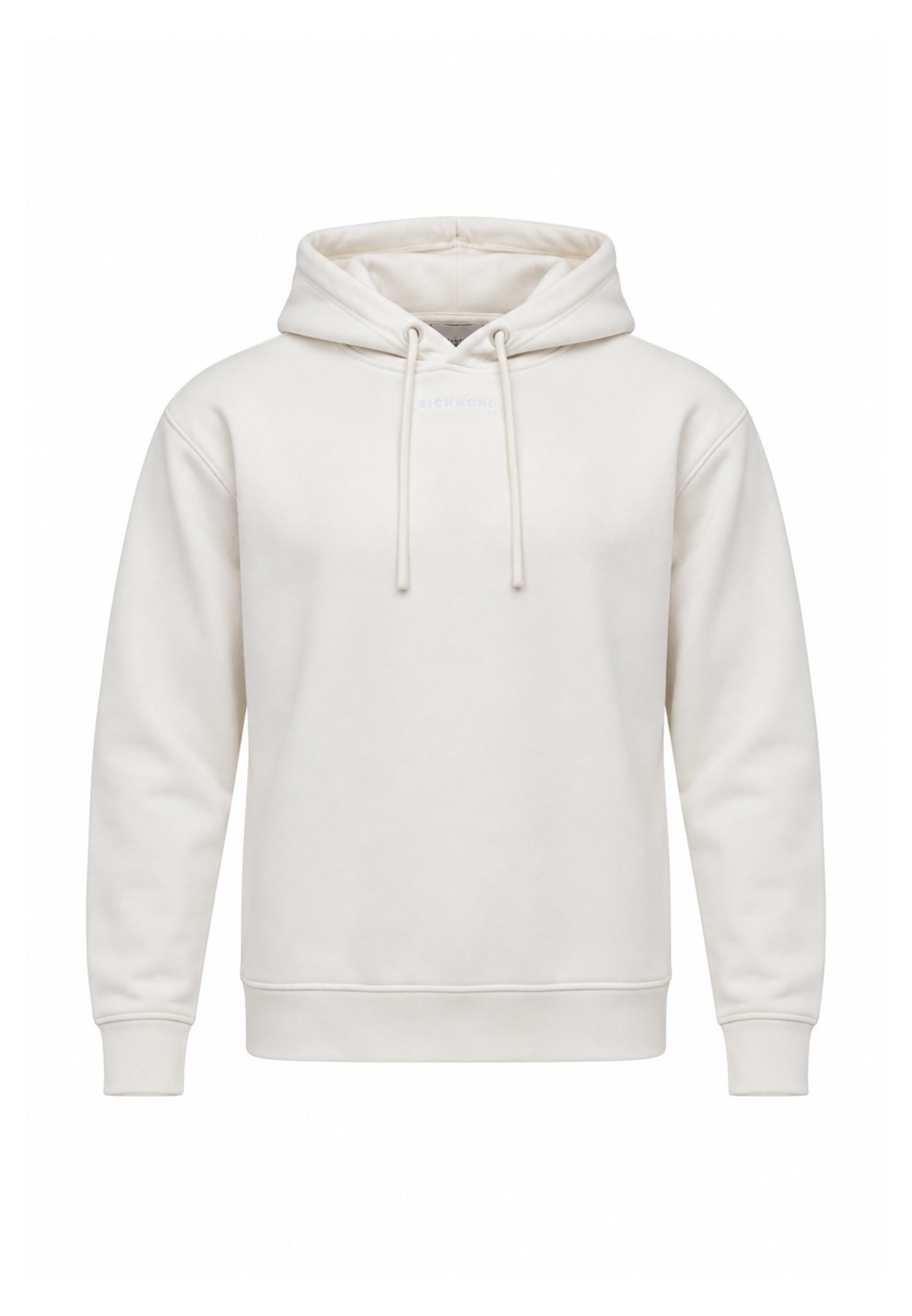 John Richmond felpa PANNA CON CAPPUCCIO E MINI LOGO Uomo uma26029fe.panna_