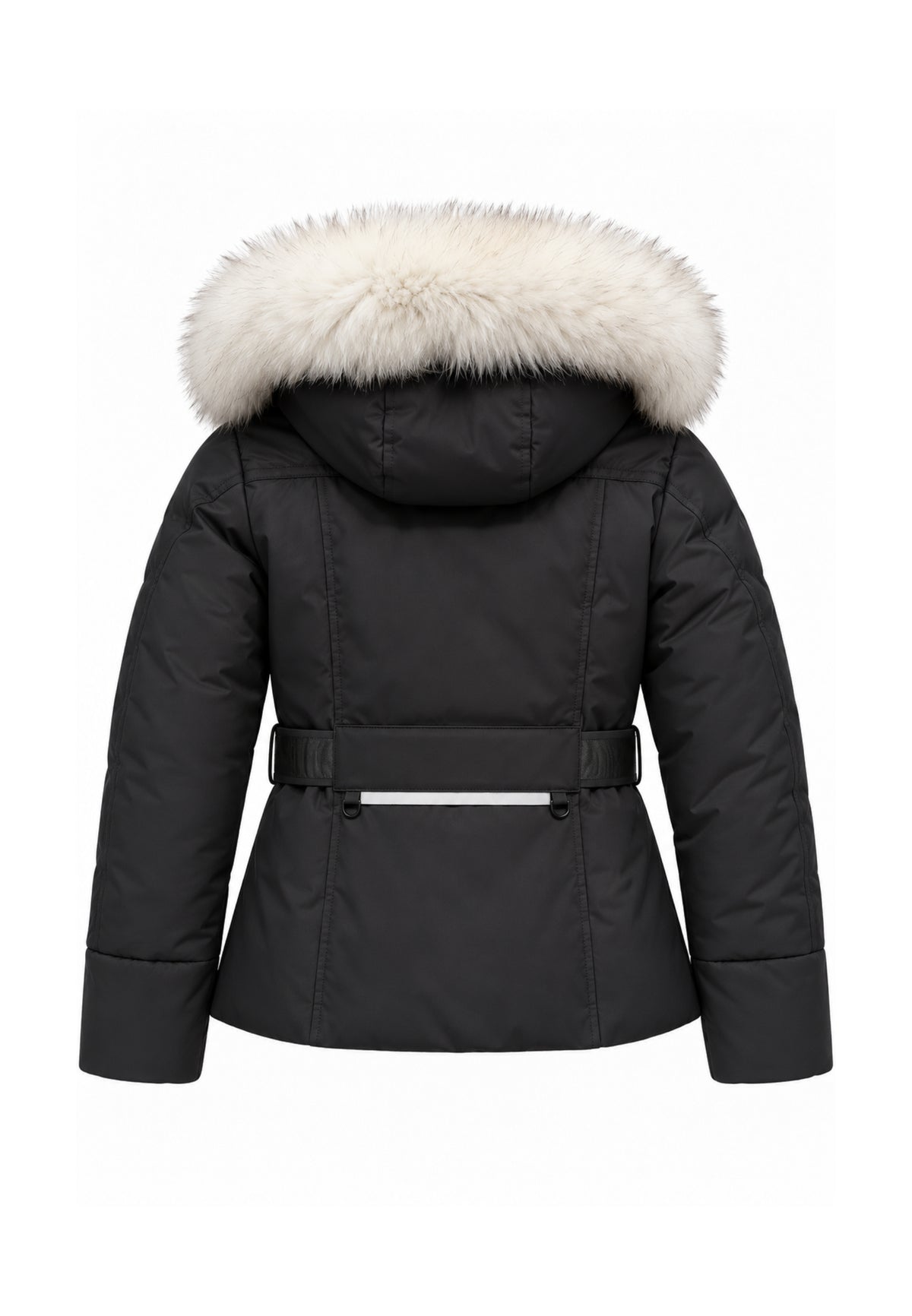 Peuterey GIUBBOTTO NERO CON CINTURA ED ECOPELLICCIA Bambine e ragazze MOONLIGHT TA 03 FUR KID.NE