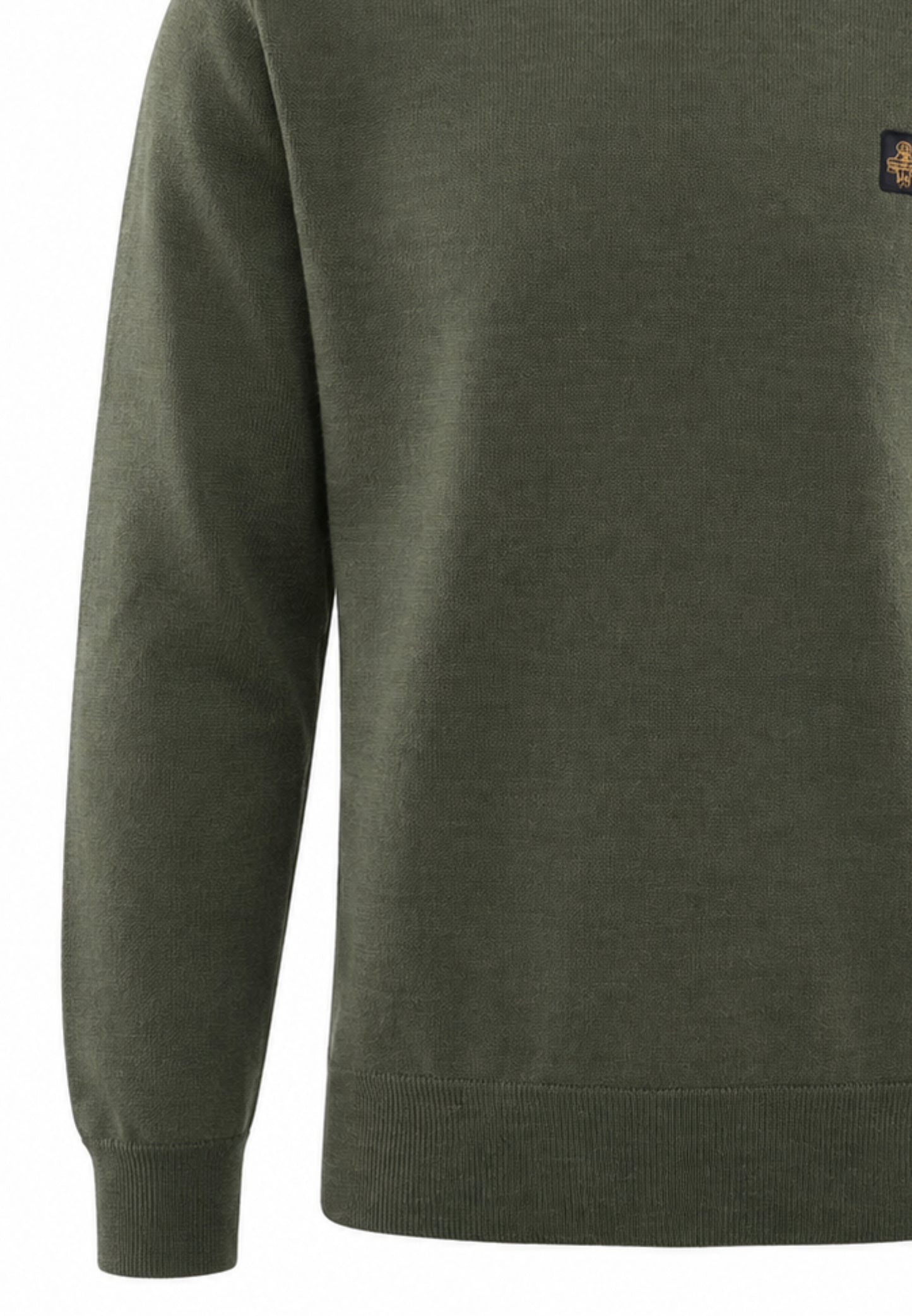 REFRIGIWEAR MAGLIONE NERO IN LANA SAGOMATO CON MINI LOGO RICAMATO Uomo BENNET PULLOVER.VERDE_