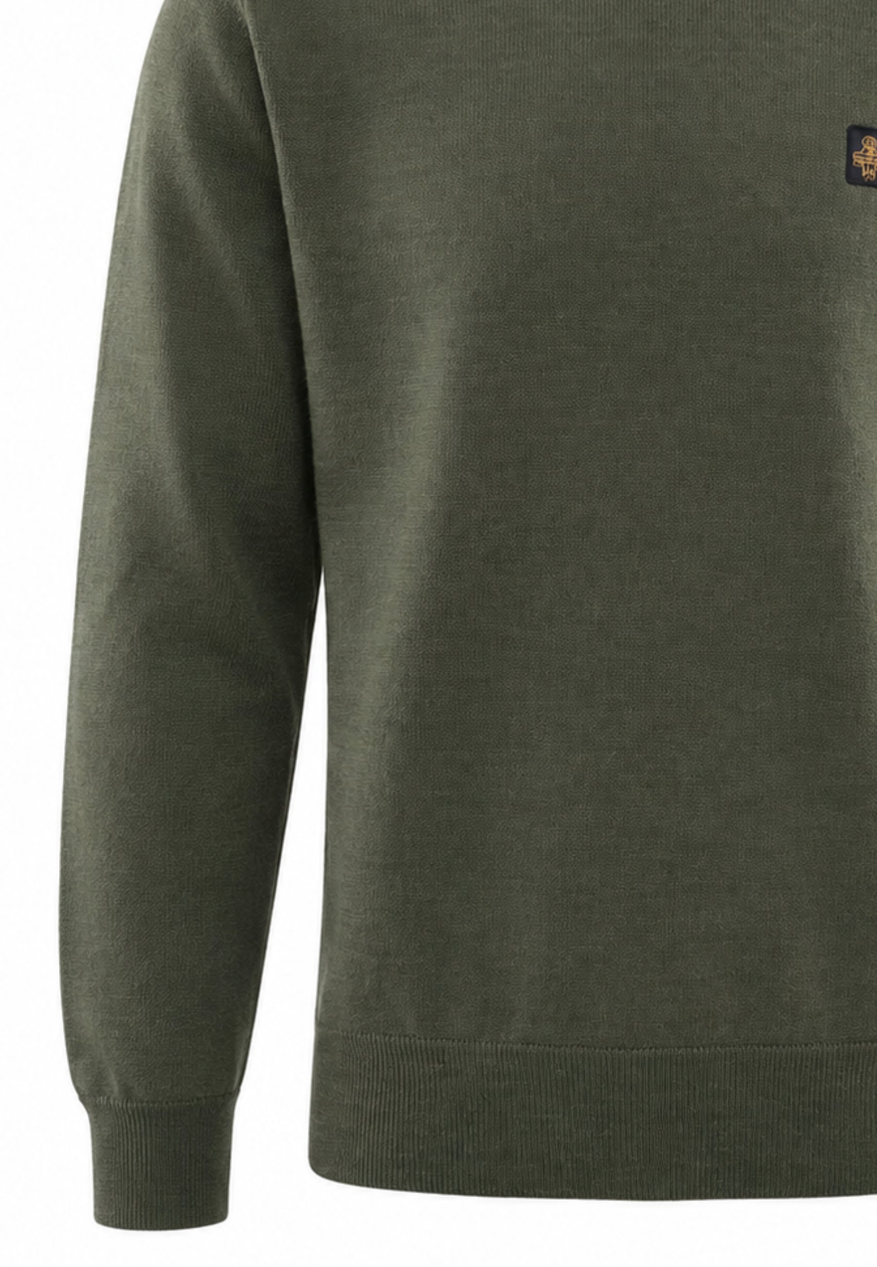 REFRIGIWEAR MAGLIONE NERO IN LANA SAGOMATO CON MINI LOGO RICAMATO Uomo BENNET PULLOVER.VERDE_