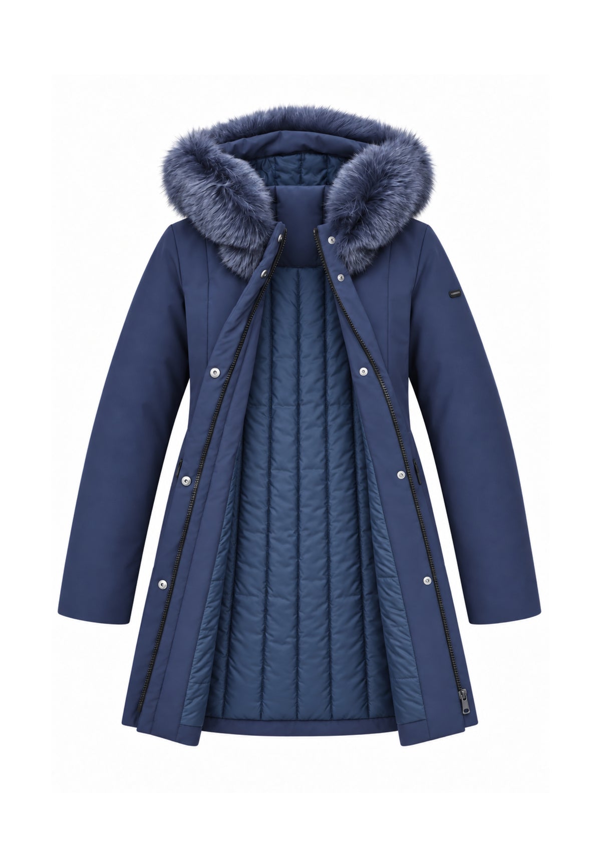 REFRIGIWEAR GIUBBOTTO BLU CON CAPPUCCIO E PELLICCIA Donna LADY TECH FUR JACKET.BLU_