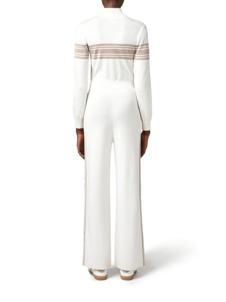 Elisabetta Franchi tuta avorio donna in misto viscosa maxi logo sul davanti dettaglio logo