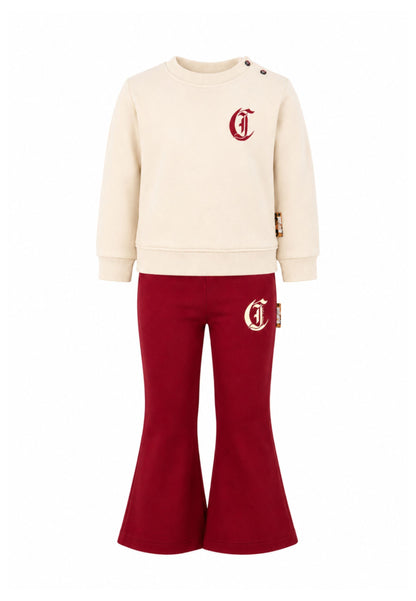 JUST CAVALLI completo PANNA CON FELPA E LEGGINGS A ZAMPA Bambine e ragazze jia26089cf.panna_