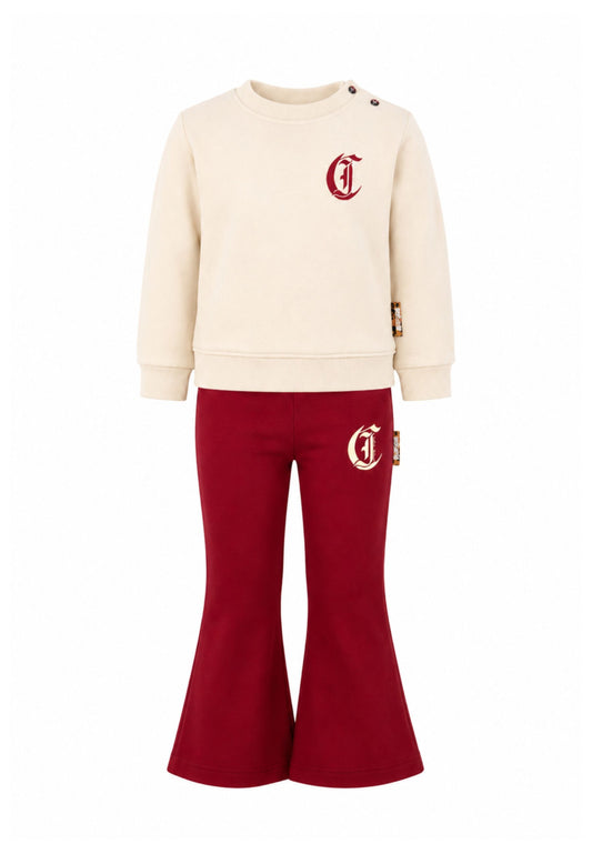 JUST CAVALLI completo PANNA CON FELPA E LEGGINGS A ZAMPA Bambine e ragazze jia26089cf.panna_