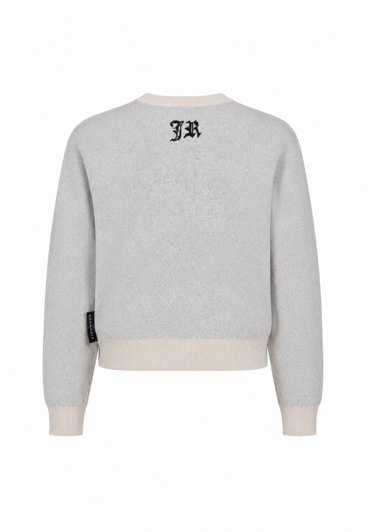 John Richmond maglione beige crop bambina con scritta e strass Bambine e ragazze rga26061ma.beige_