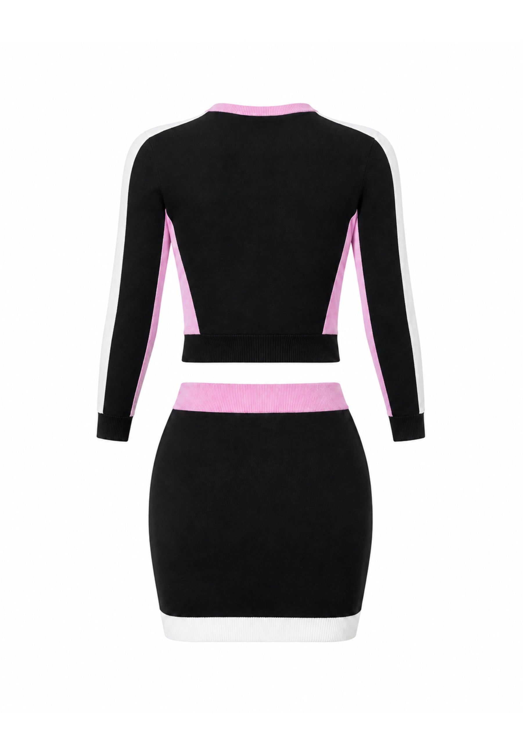 MARC ELLIS COMPLETO NERO MAGLIONCINO E GONNA CON DETTAGLI ROSA E BIANCHI Bambine e ragazze jmjsw03552.NE_