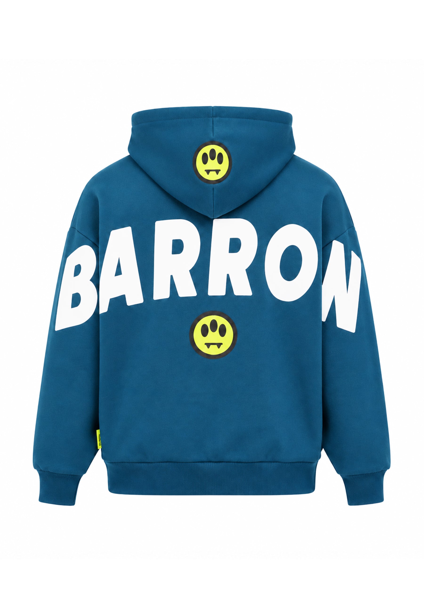BARROW FELPA PETROLIO CON CAPPUCCIO con mini scritta davanti e maxi scritta dietro Bambini e ragazzi F6BKJUHS015.PETRO_
