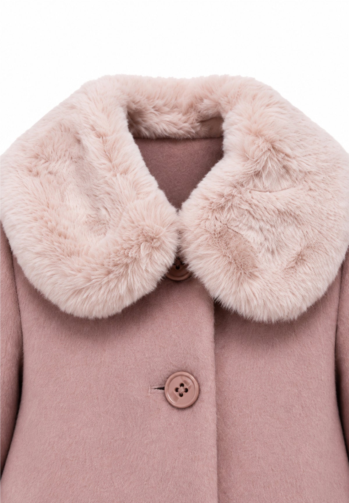 Kocca cappotto rosa con colletto in ecopelliccia Bambine e ragazze jild.rosa_