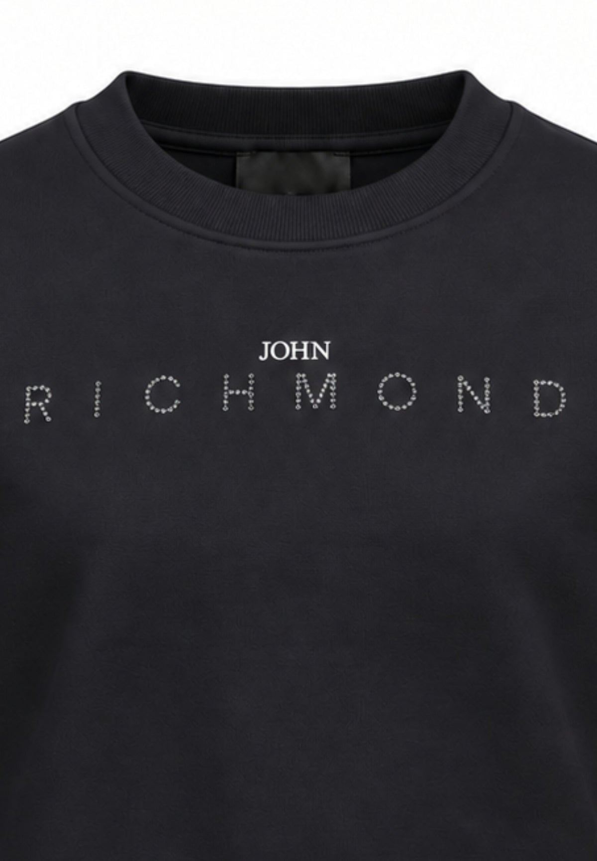 John Richmond felpa nera crop con logo brillantinato Bambine e ragazze rga26085fe.ne_
