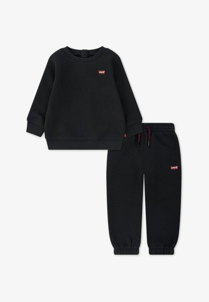 Levi's TUTA NERA GIROCOLLO IN FELPA CALDA FELPATA Bambini e ragazzi 9EP012-G52.NE_