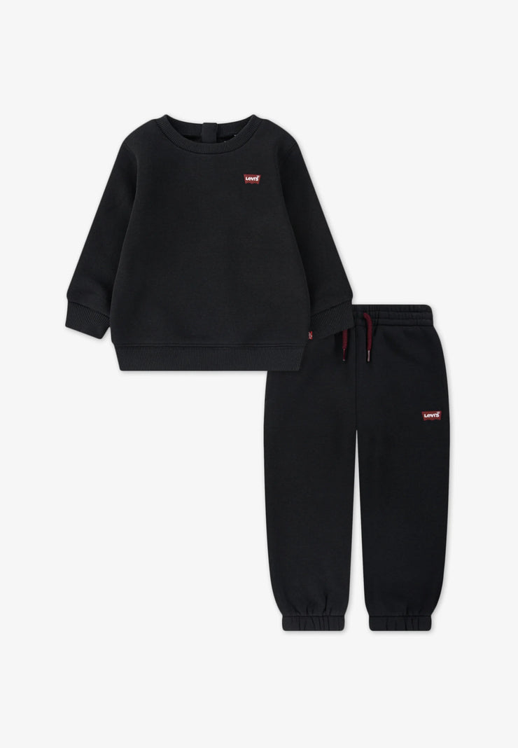 Levi's TUTA NERA GIROCOLLO IN FELPA CALDA FELPATA Bambini e ragazzi 9EP012-G52.NE_