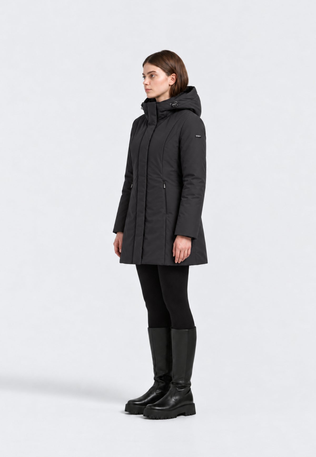 REFRIGIWEAR GIUBBOTTO NERO lungo sagomato Donna LADY TECH/1 JACKET.NE_