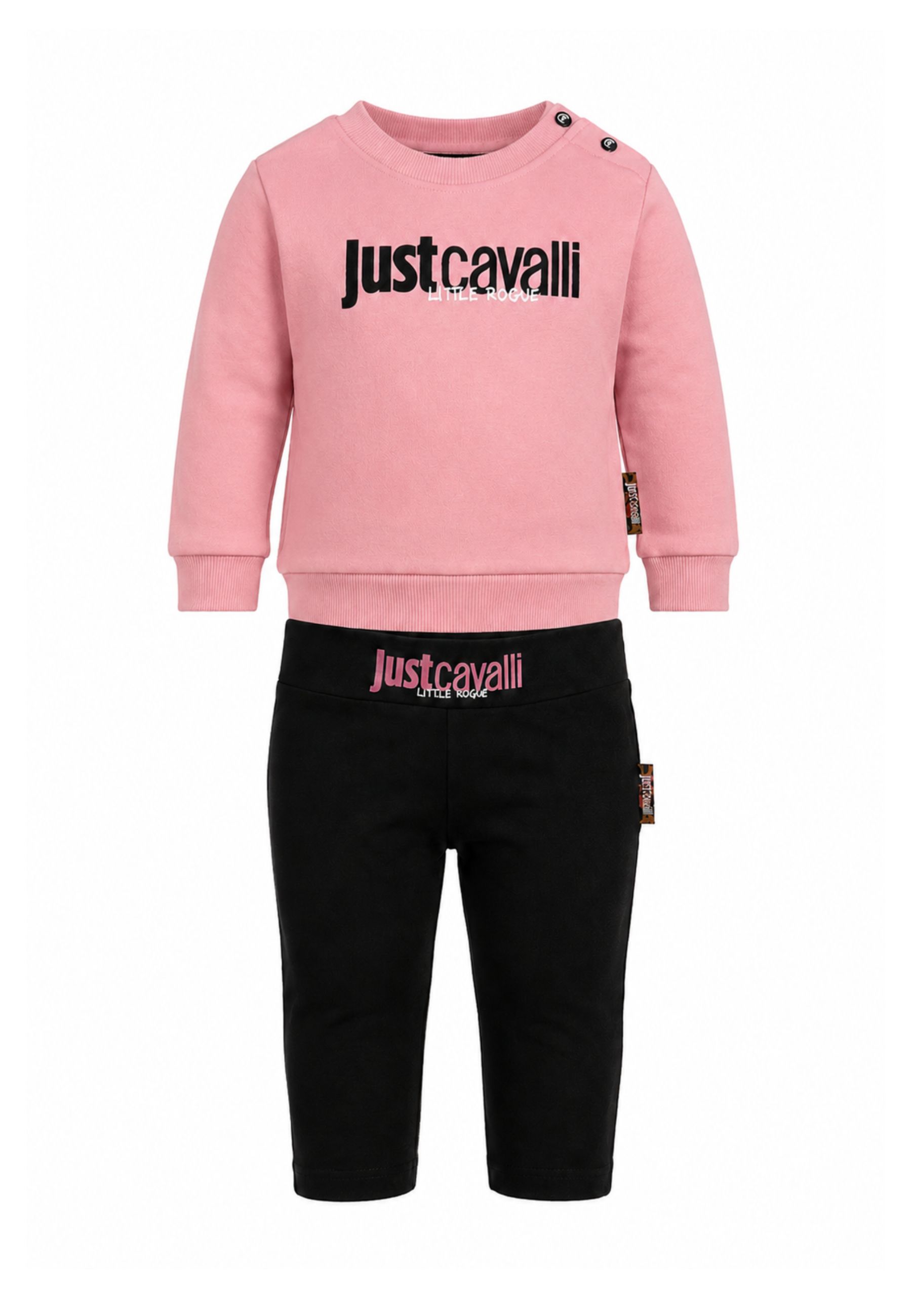 JUST CAVALLI completo rosa con felpa girocollo e leggings stretti Bambine e ragazze jia26021cf.rosa_