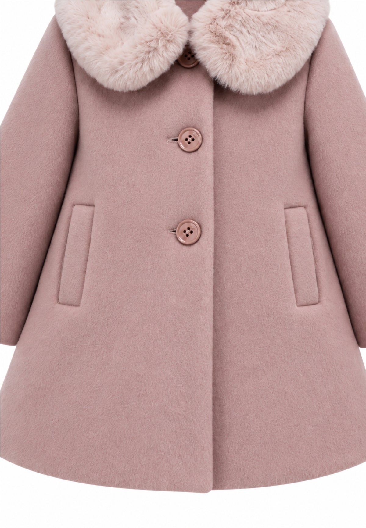 Kocca cappotto rosa con colletto in ecopelliccia Bambine e ragazze jild.rosa_