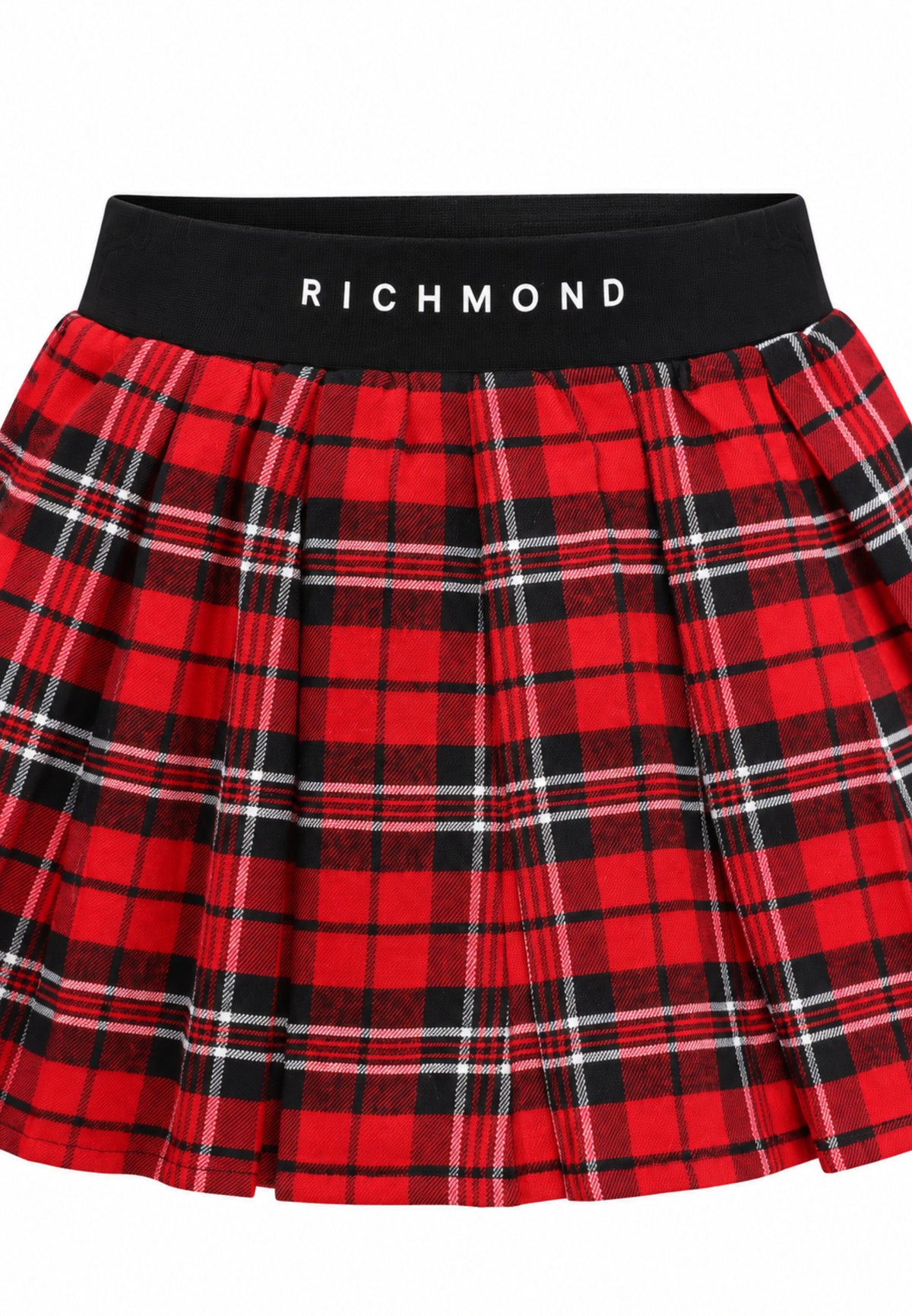 John Richmond COMPLETO CON BODY E GONNA ROSSA A PIEGHE IN TARTAN Bambine e ragazze RIA26139BD+RIA26079GO.PANNA_