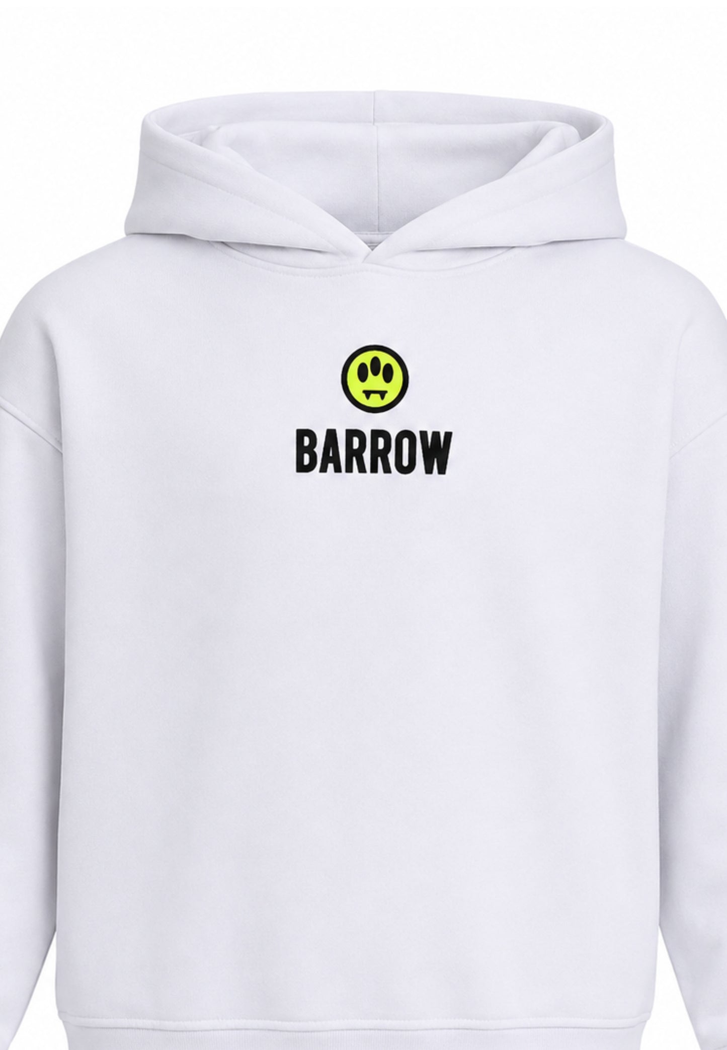 BARROW FELPA BIANCA CON CAPPUCCIO logo piccolo centrale e maxi stampa sul retro Bambini e ragazzi F6BKJBHS074.BIA_