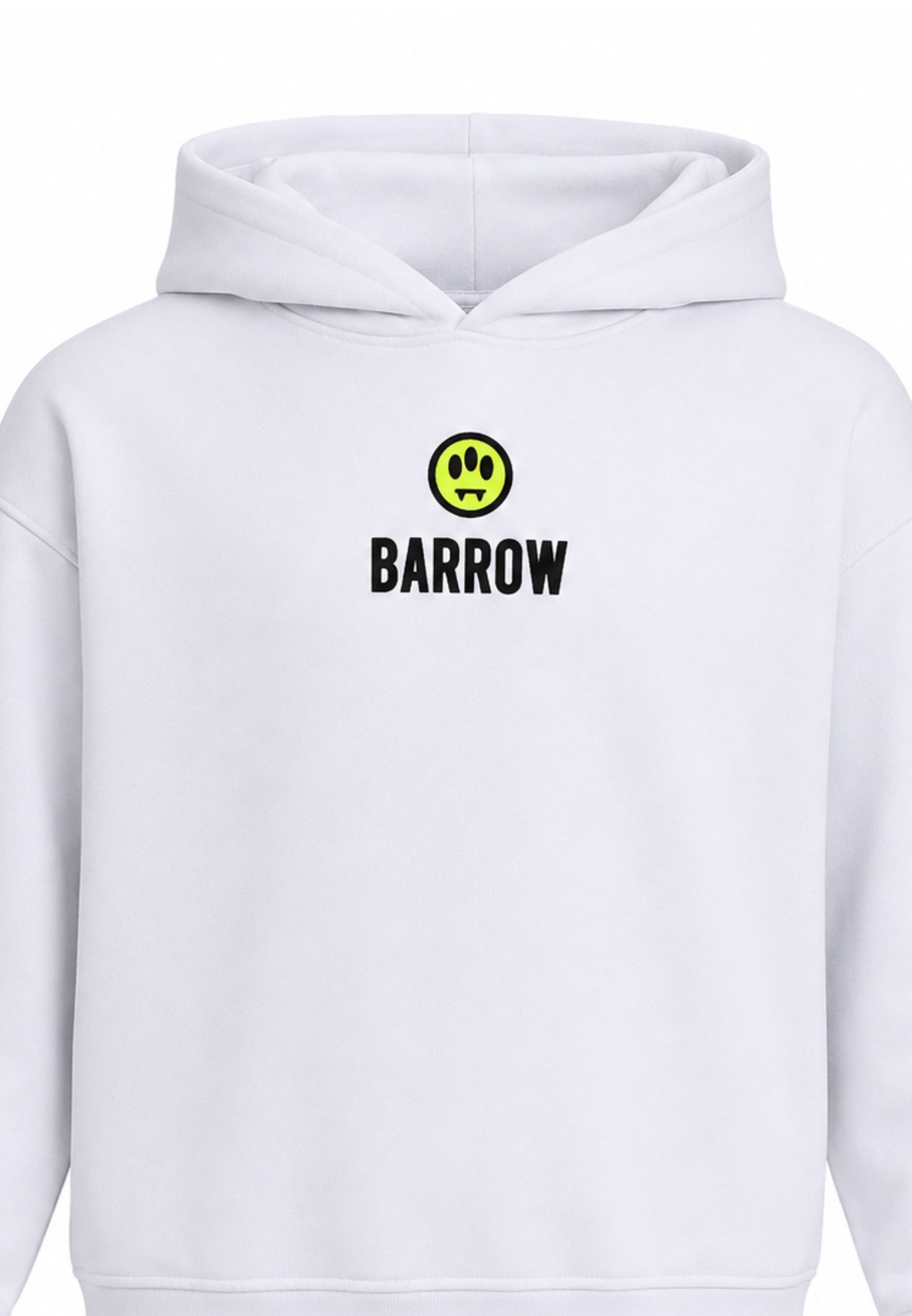 BARROW FELPA BIANCA CON CAPPUCCIO logo piccolo centrale e maxi stampa sul retro Bambini e ragazzi F6BKJBHS074.BIA_