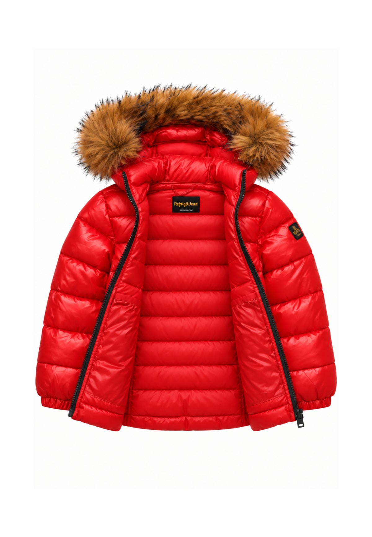 REFRIGIWEAR PIUMINO CON PELLICCIA E LOGO SUL BRACCIO Bambine e ragazze RG2606CW26_