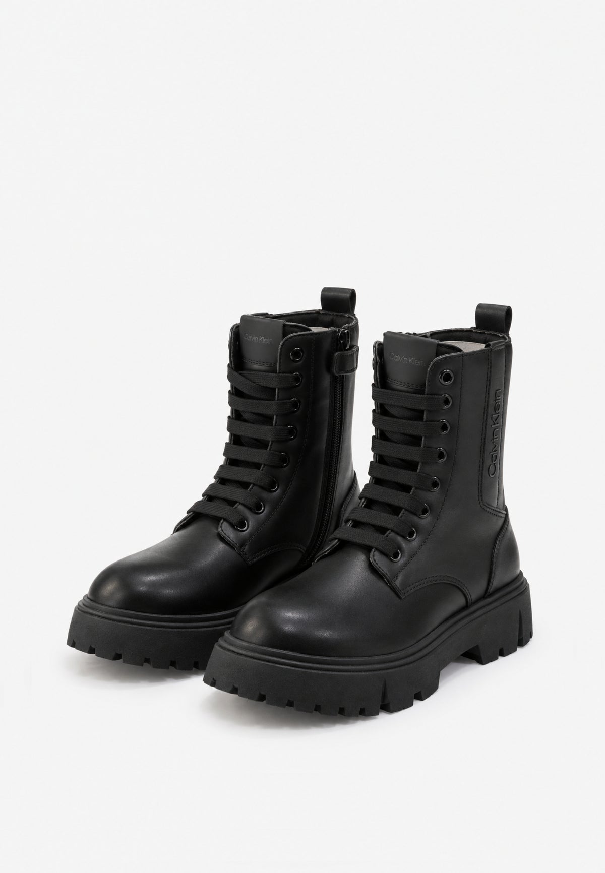CALVIN KLEIN TRONCHETTO NERO ANFIBIO CON LACCI Bambine e ragazze 225-V4A5-83430-1355999.NE_