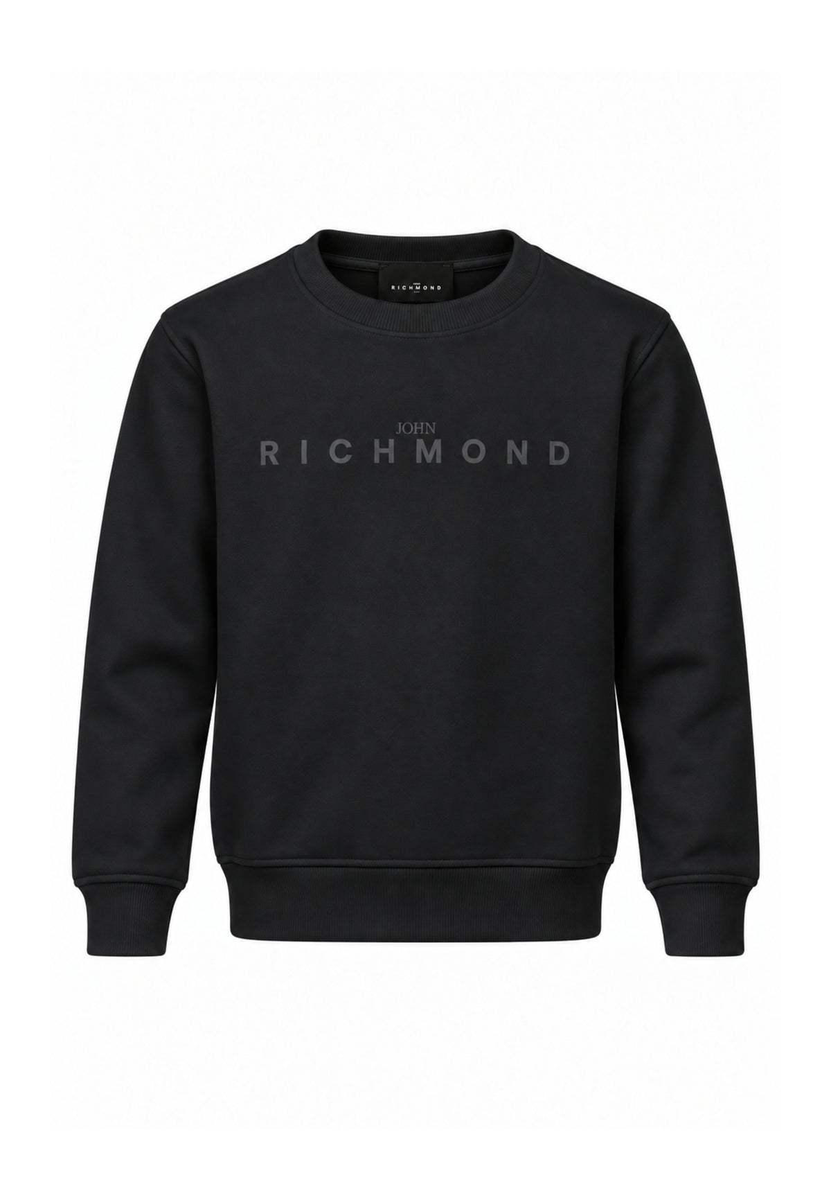 John Richmond FELPA NERA A GIROCOLLO CON LOGO TONO SU TONO Bambini e ragazzi RBA26156FE.NE_
