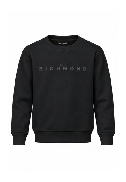 John Richmond FELPA NERA A GIROCOLLO CON LOGO TONO SU TONO Bambini e ragazzi RBA26156FE.NE_