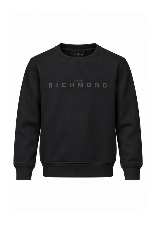 John Richmond FELPA NERA A GIROCOLLO CON LOGO TONO SU TONO Bambini e ragazzi RBA26156FE.NE_