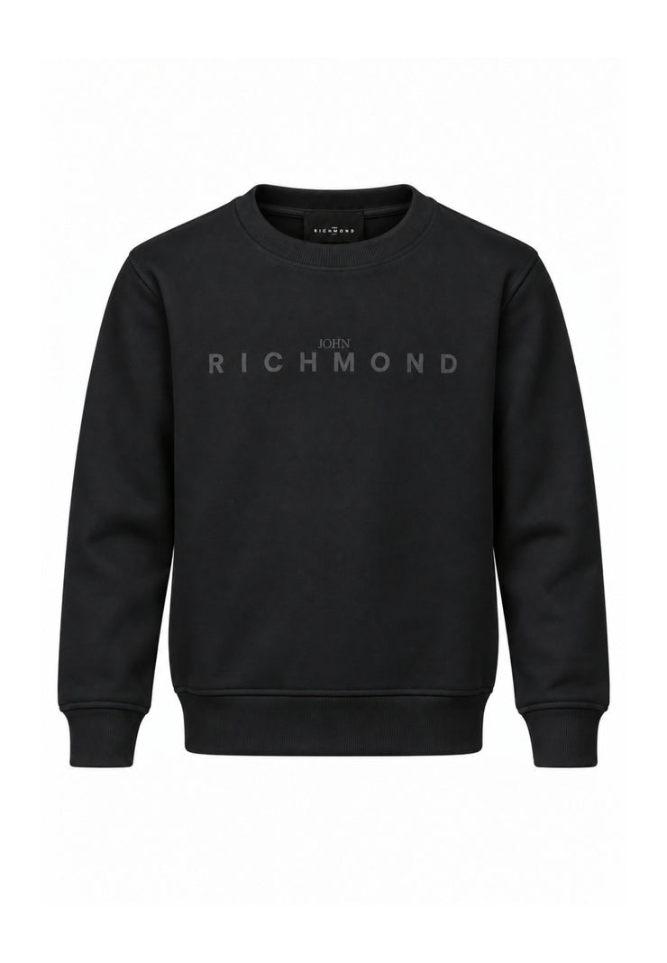 John Richmond FELPA NERA A GIROCOLLO CON LOGO TONO SU TONO Bambini e ragazzi RBA26156FE.NE_