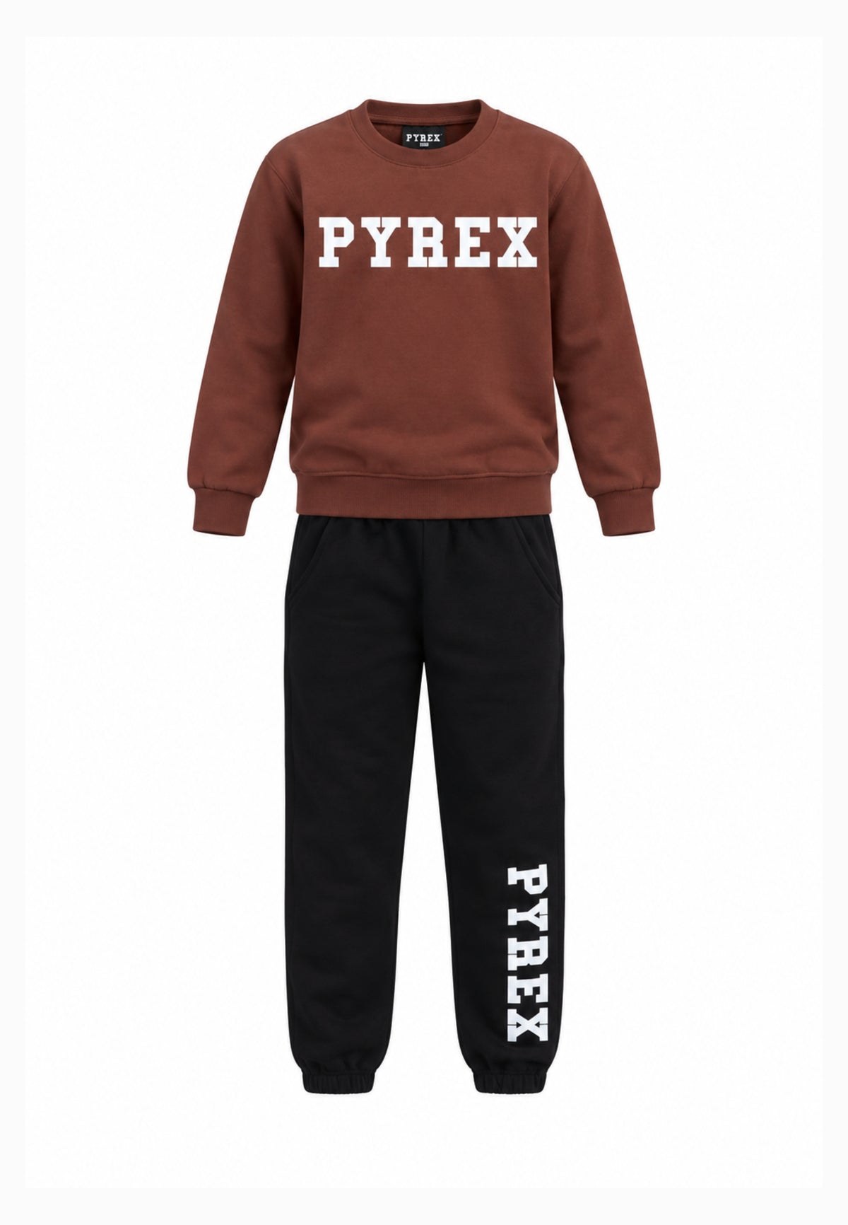 Pyrex TUTA MARRONA CON FELPA GIROCOLLO E MAXI LOGO Bambini e ragazzi 26IPK46204.MARRO_