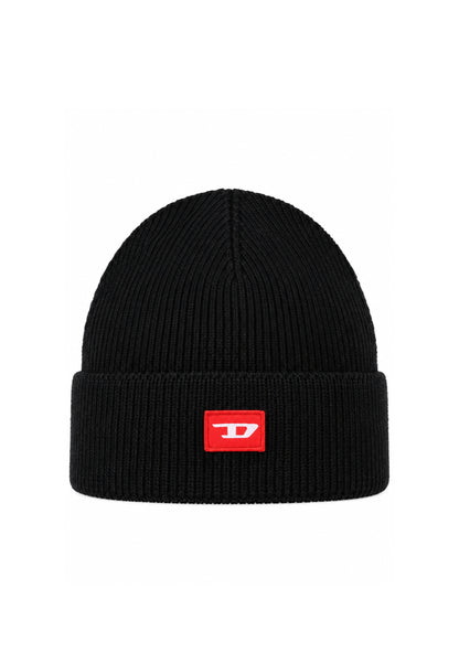 Diesel CAPPELLO NERO IN MAGLIA CON LOGO ROSSO Bambini e ragazzi FLOT.NE_