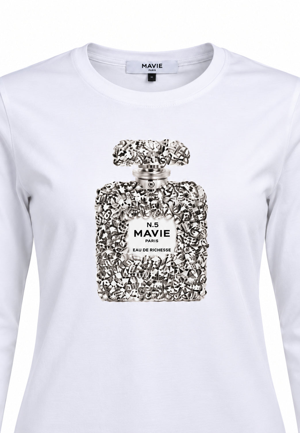 MA VIE PARIS T SHIRT bianca a maniche lunghe Bambine e ragazze MV2429.BIA_