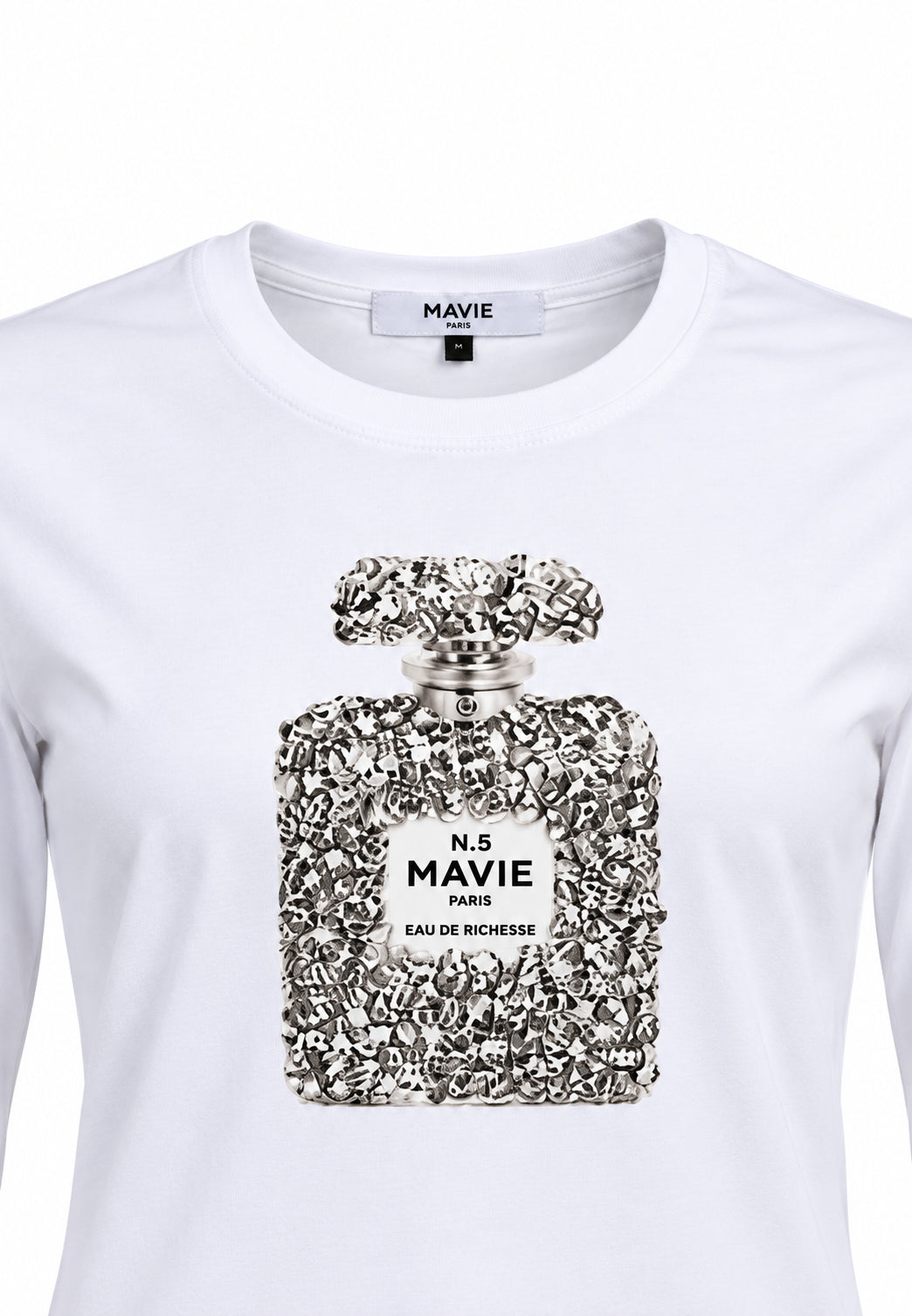 MA VIE PARIS T SHIRT bianca a maniche lunghe Bambine e ragazze MV2429.BIA_