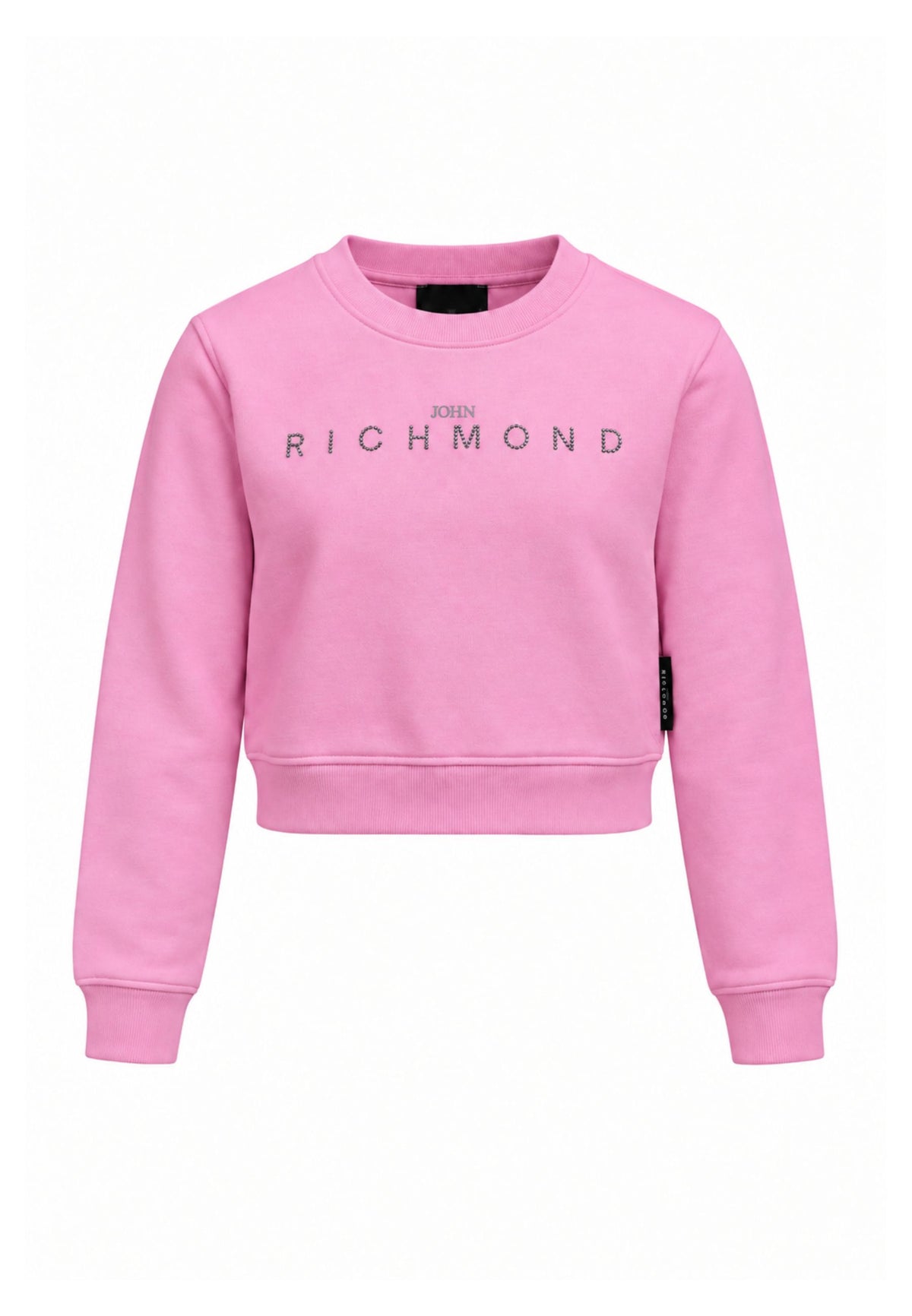 John Richmond felpa rosa crop con logo brillantinato Bambine e ragazze rga26085fe.rosa_