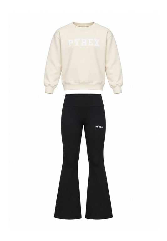 Pyrex COMPLETO PANNA CON FELPA E LEGGINGS Bambine e ragazze 26IPK46305.PANNA_