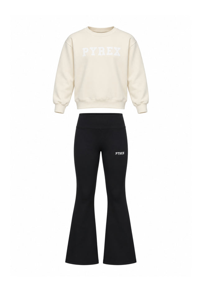 Pyrex COMPLETO PANNA CON FELPA E LEGGINGS Bambine e ragazze 26IPK46305.PANNA_