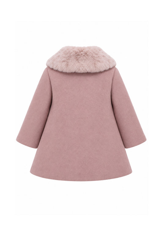 Kocca Junior cappotto rosa con colletto in ecopelliccia Bambina e Ragazza jild.rosa_