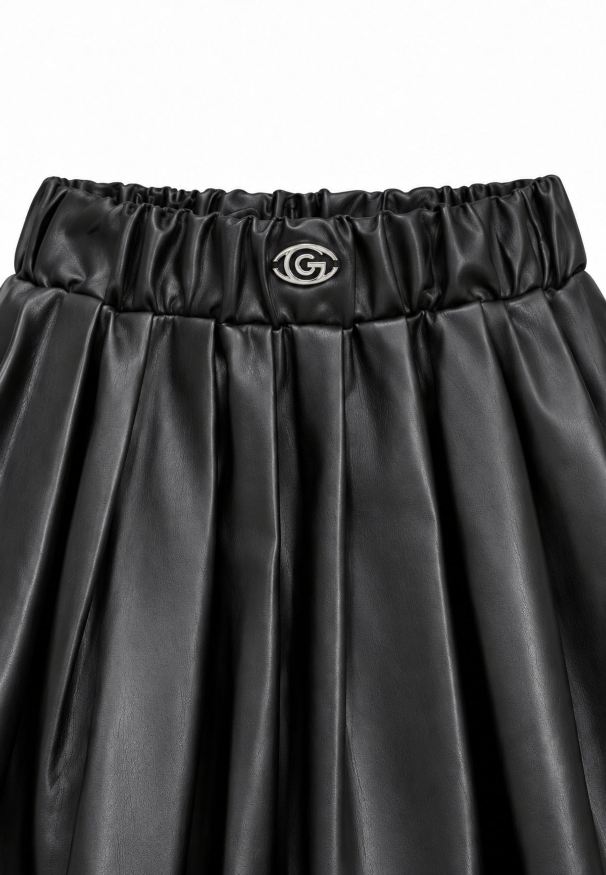 Gabriella Gucci GONNA NERA A PIEGHE IN ECOPELLE Bambine e ragazze GK416.NE_