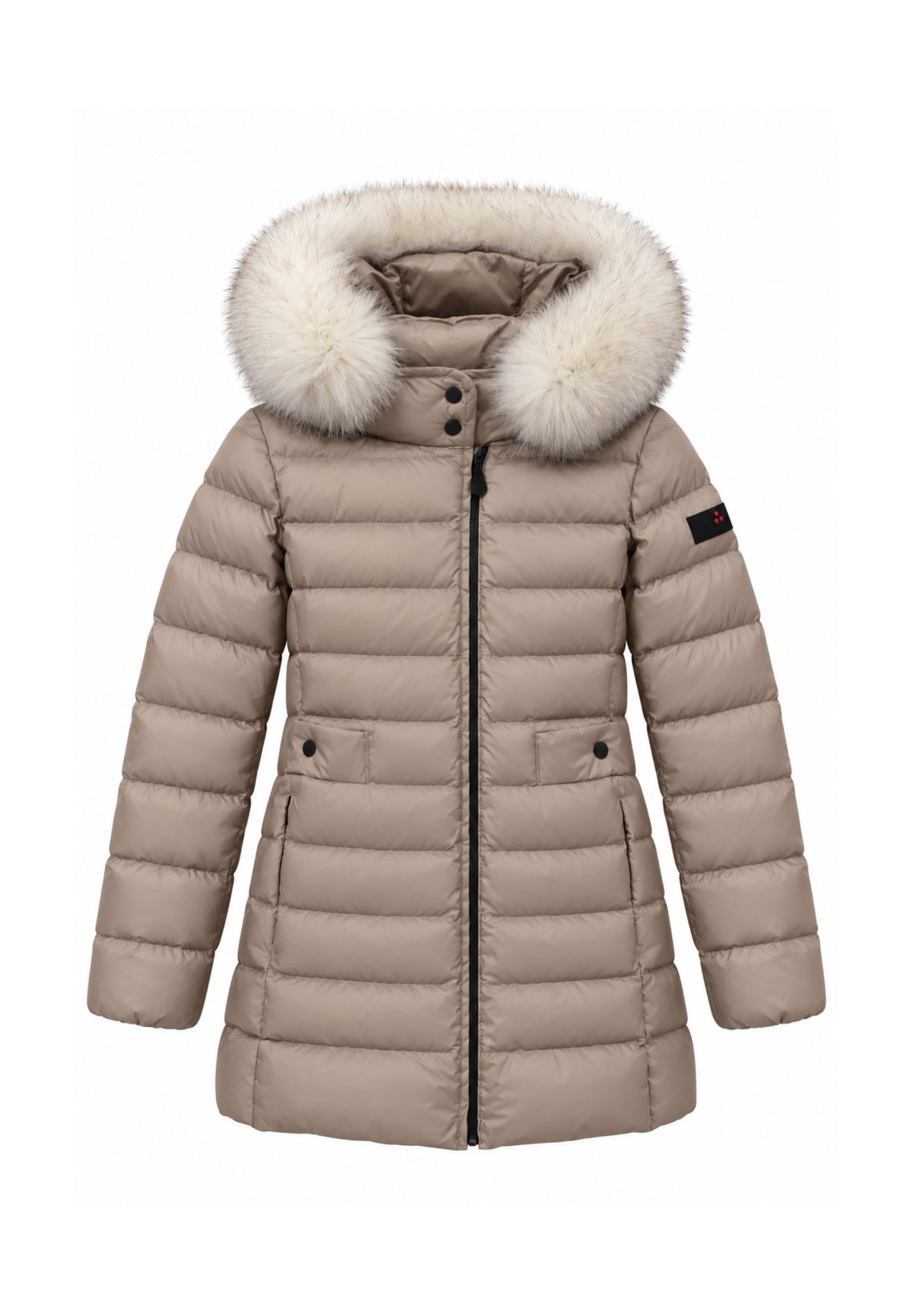 Peuterey GIUBBOTTO BEIGE LUNGO TRAPUNTATO CON DETTAGLIO PELLICCIA Bambine e ragazze SERIOLA MQN 05 FOX FUR KID.BEIGE_