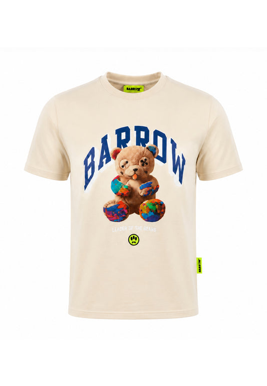 BARROW T SHIRT PANNA A MEZZE MANICHE CON STAMPA ORSO Bambini e ragazzi F6BKJUTH027.PANNA_