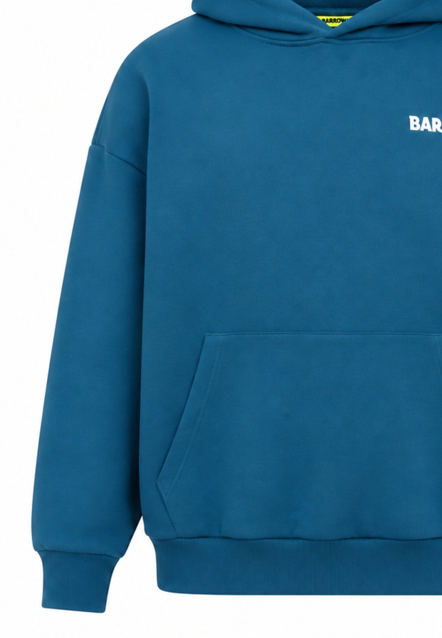 BARROW FELPA PETROLIO CON CAPPUCCIO con mini scritta davanti e maxi scritta dietro Bambini e ragazzi F6BKJUHS015.PETRO_