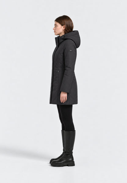 REFRIGIWEAR GIUBBOTTO NERO lungo sagomato Donna LADY TECH/1 JACKET.NE_