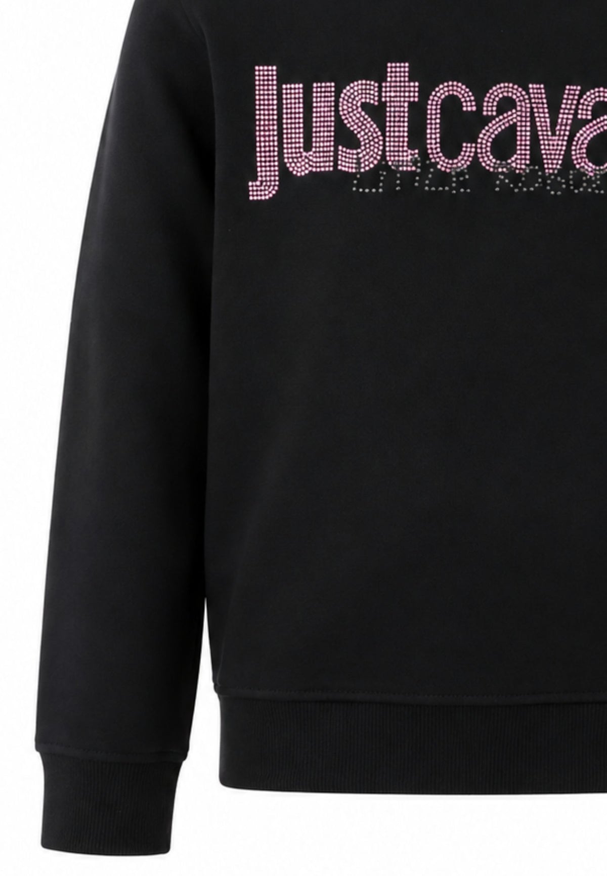 JUST CAVALLI felpa nera con logo rosa centrale con strass Bambine e ragazze jga26174fe.ne_