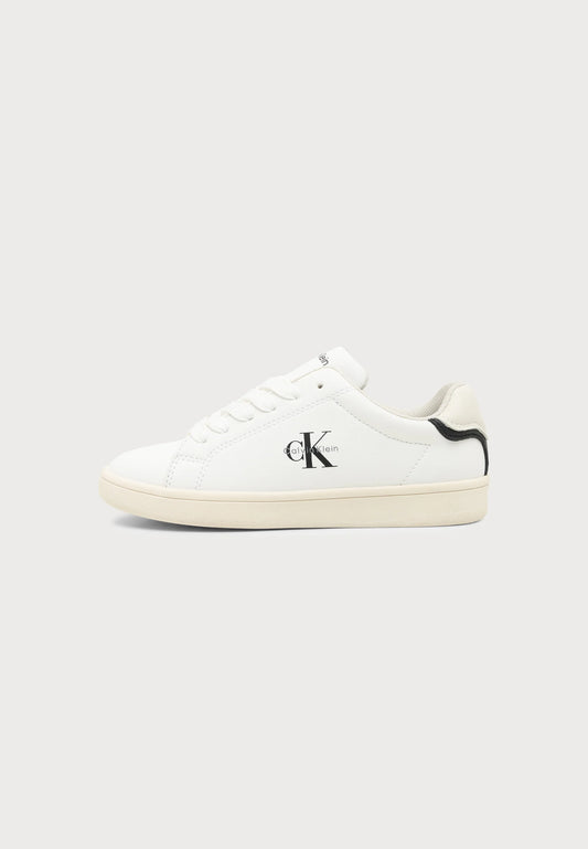 CALVIN KLEIN SCARPA BIANCA CON DETTAGLIO NERO SUL RETRO E LOGO LATERALE Bambini e ragazzi 222-V3X9-89447-1355Y631.BIA_
