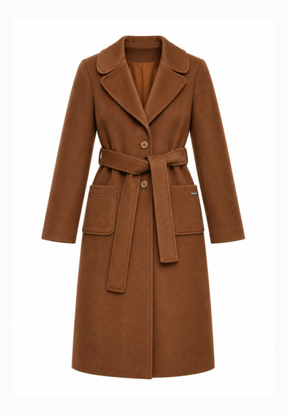 Kocca cappotto marrone lungo con bottoni e cintura Bambine e ragazze welff.marrone_